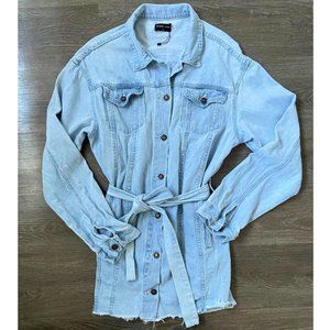 White Fox Boutique | Say My Name Denim Dress Acid Blue XS/S